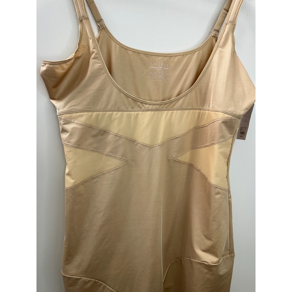 NWT Shape by Cacique Open Bust Thigh Shaper Level 3 Shaping Seamless Beige 26/28 - Picture 4 of 11
